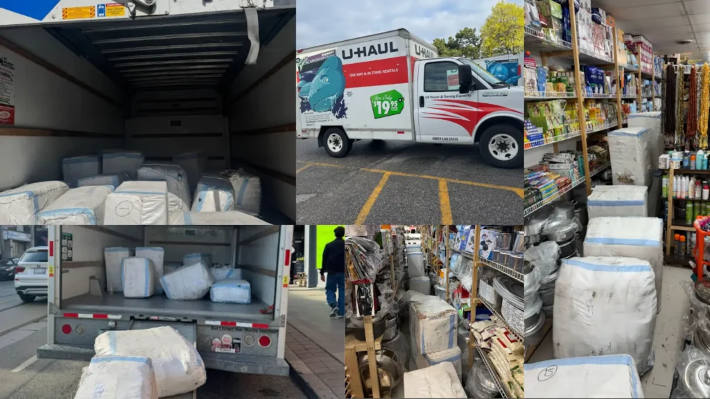 Delivery of exported utensils and spices from India to a store owner in Canada by Quick Exim.