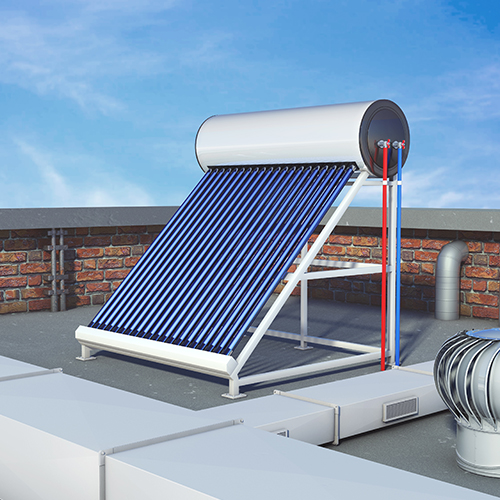 Export-quality solar water heater installed on a rooftop by QuickExim.
